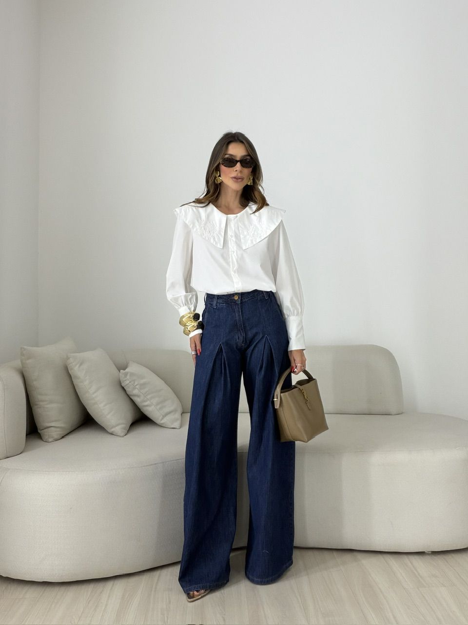 CALÇA MARIA ISIS WIDE JEANS ESCURO