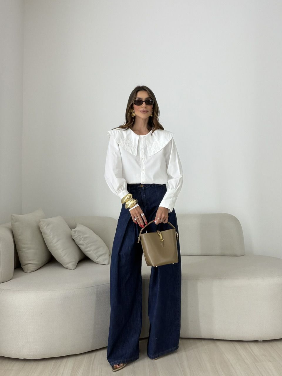 CALÇA MARIA ISIS WIDE JEANS ESCURO