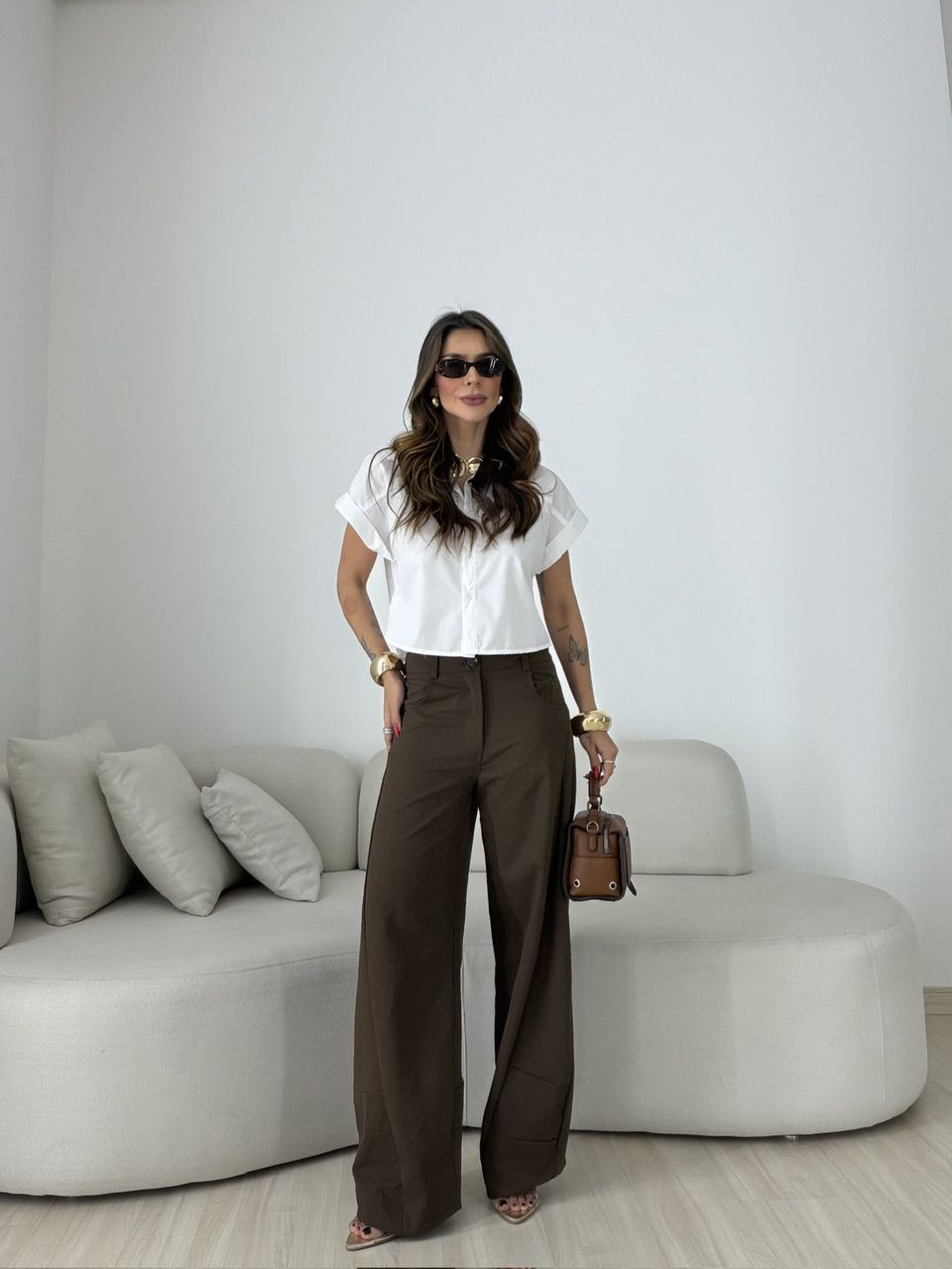 CAMISA CORA CROPPED OFF