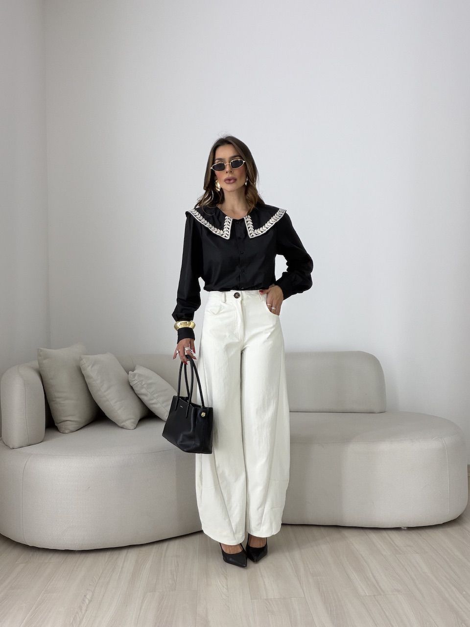 CAMISA DEISE GOLA PRETA