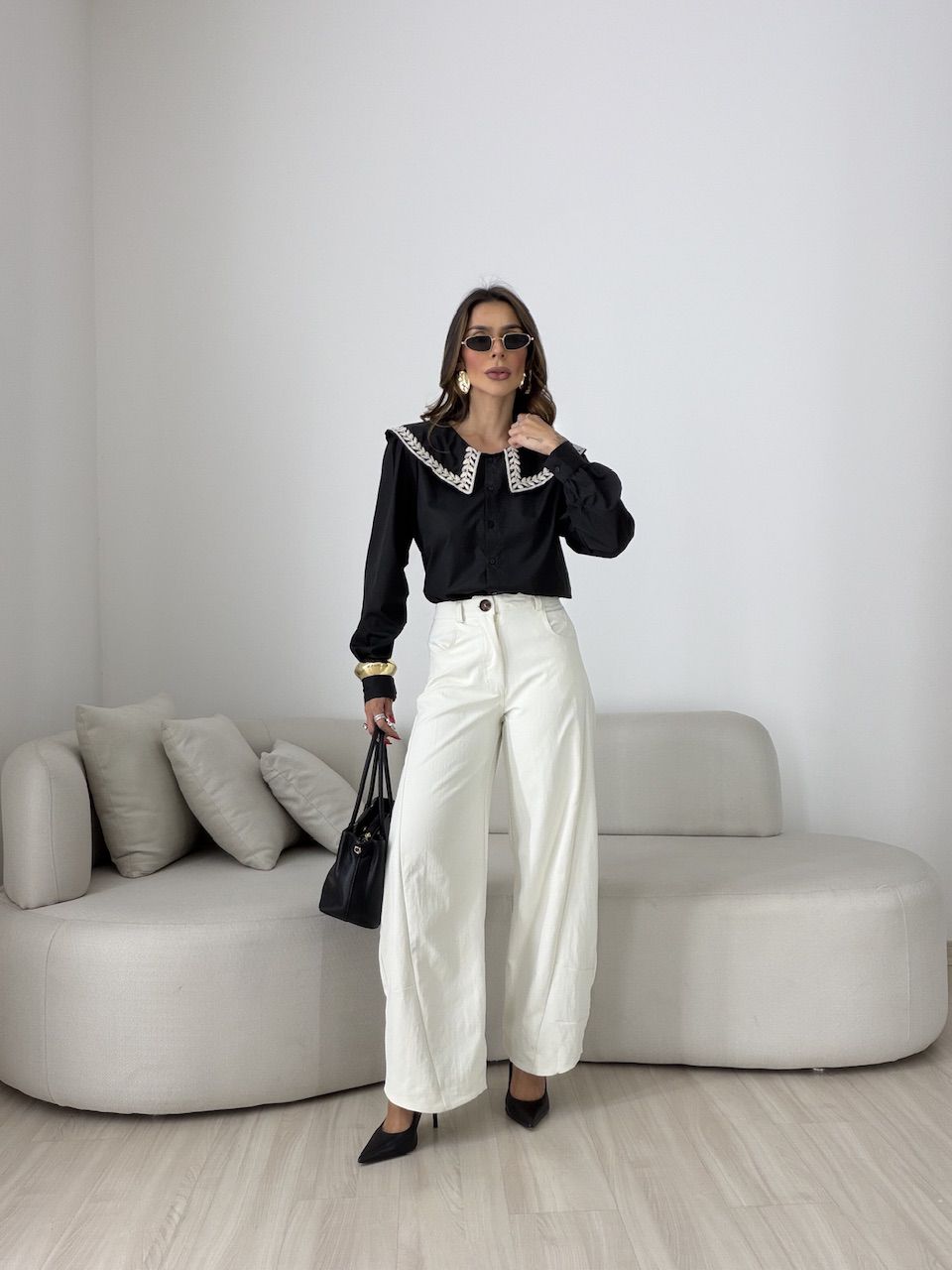CAMISA DEISE GOLA PRETA