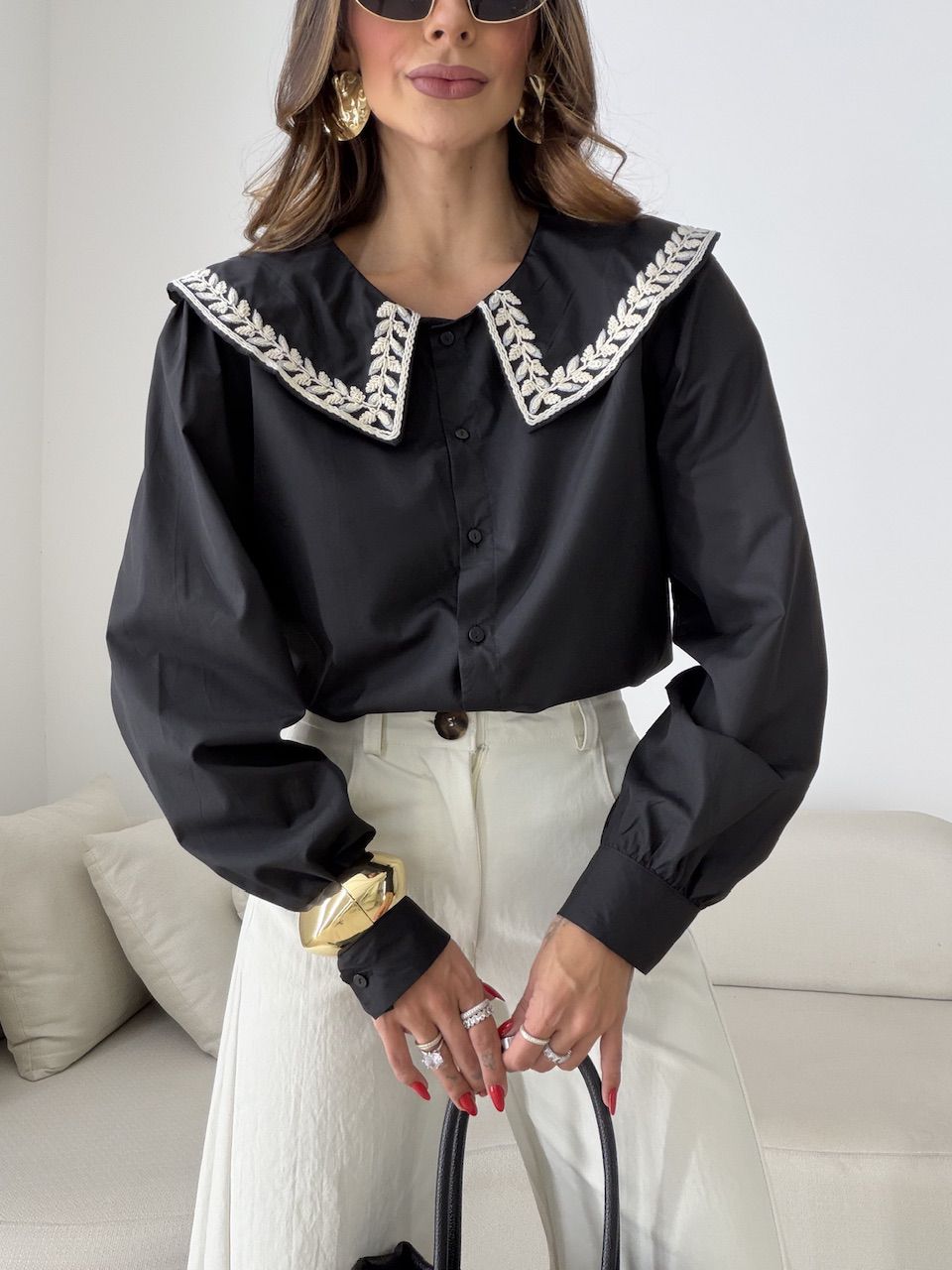 CAMISA DEISE GOLA PRETA