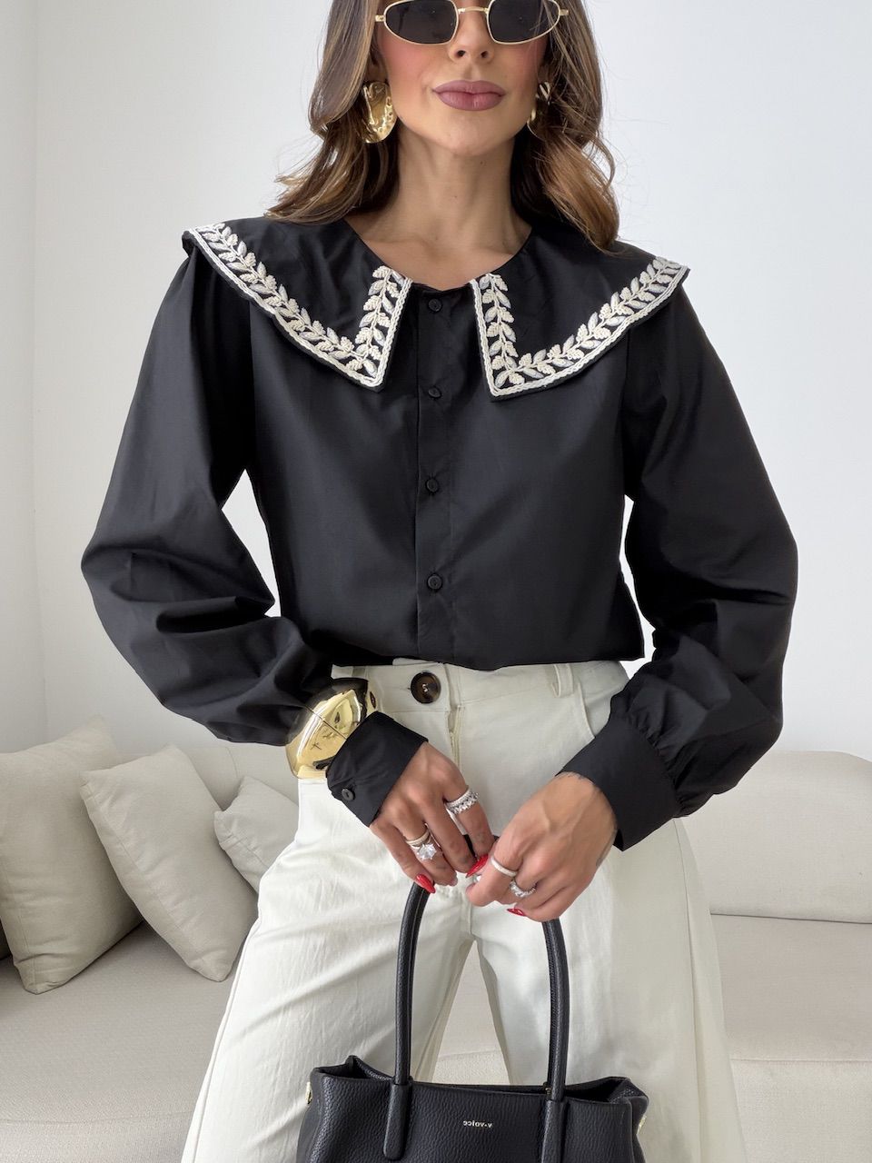 CAMISA DEISE GOLA PRETA