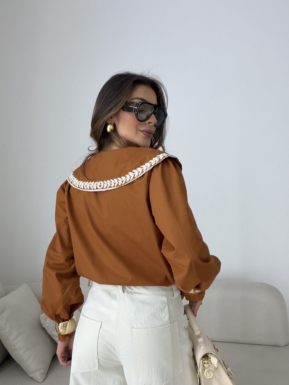 CAMISA DEISE GOLA TERRA COTA 