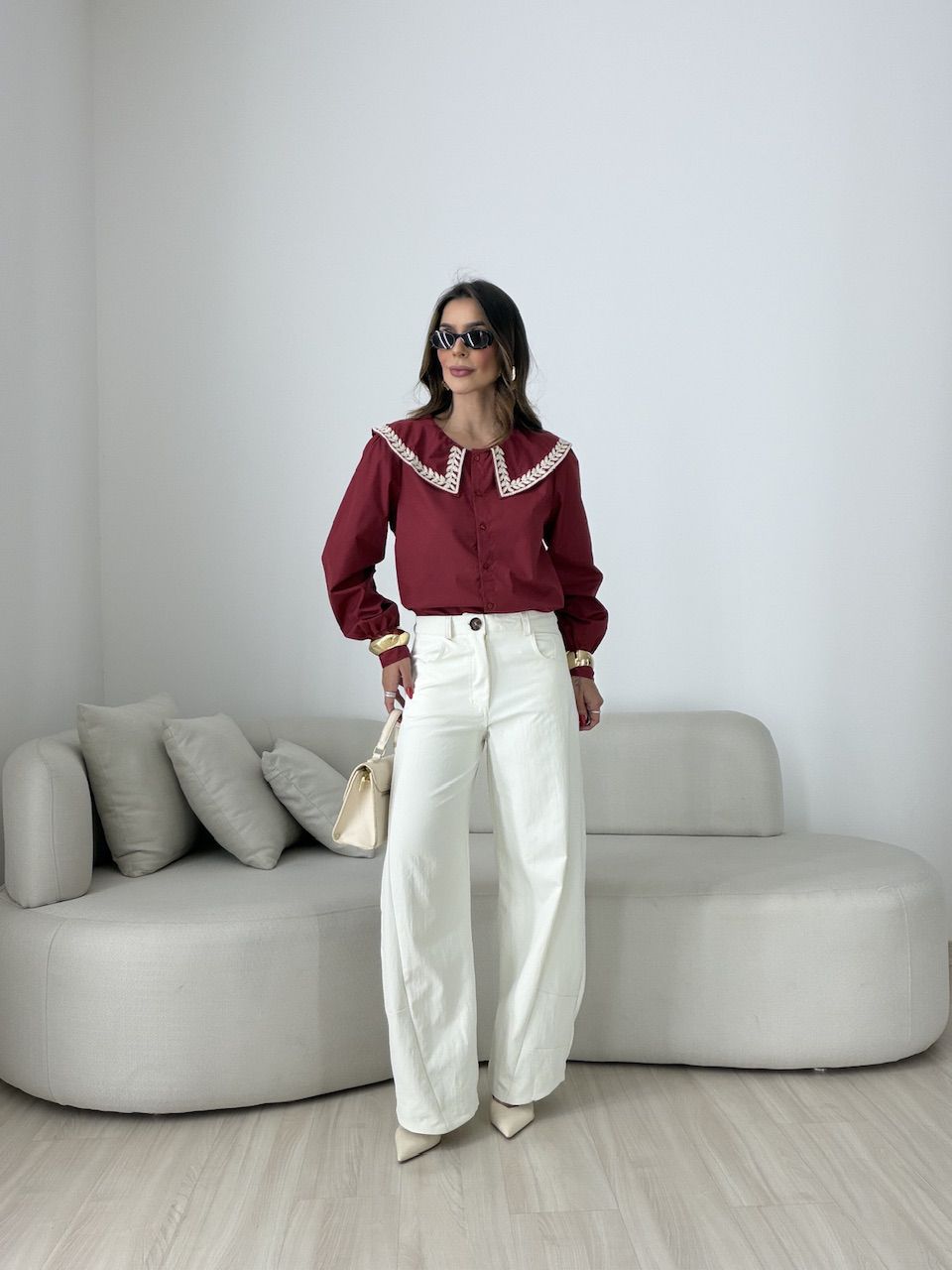 CAMISA DEISE GOLA VINHO