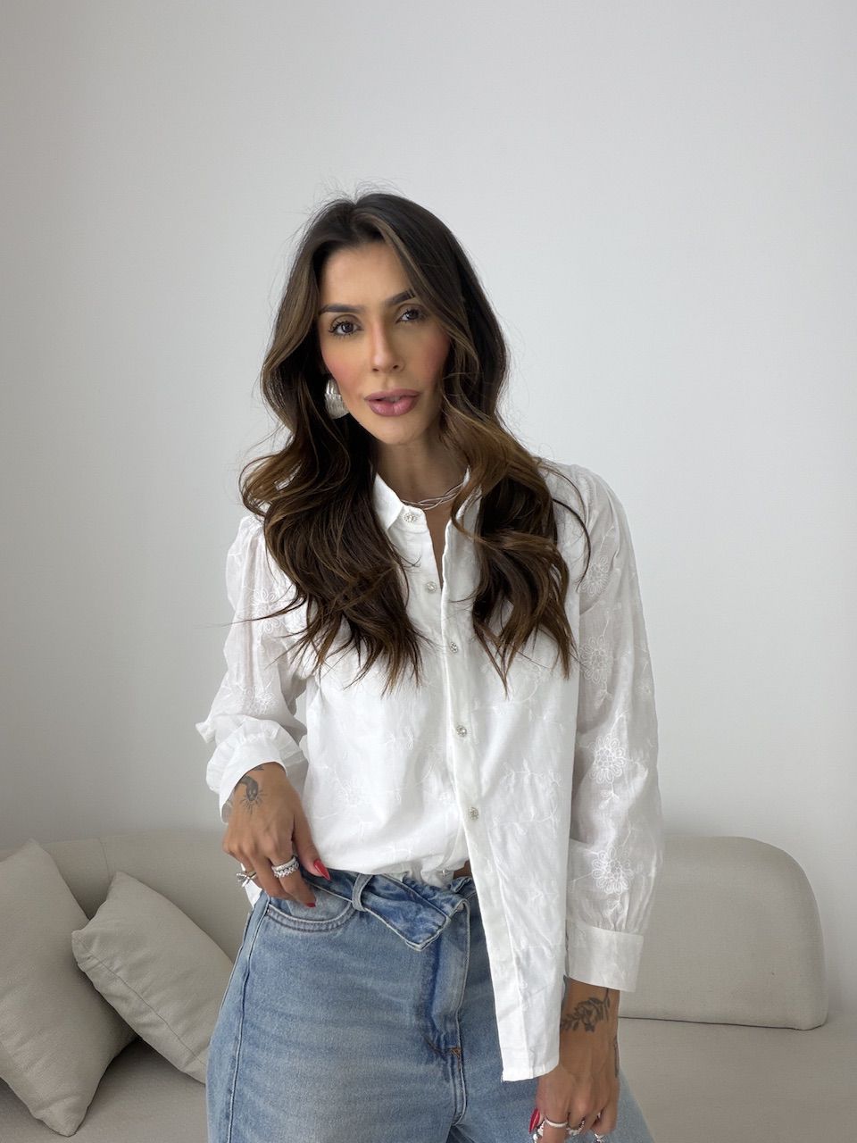CAMISA GIANE BORDADA OFF