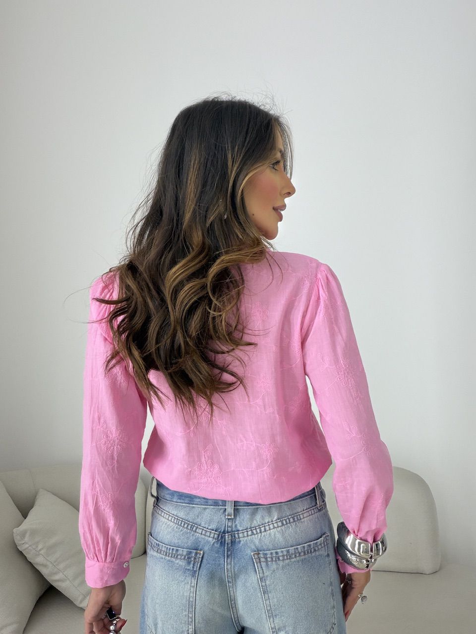 CAMISA GIANE BORDADA PINK