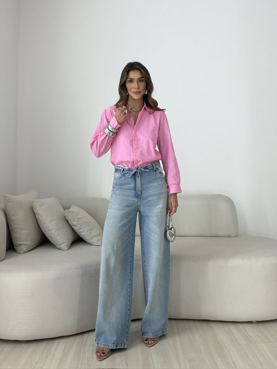CAMISA GIANE BORDADA PINK