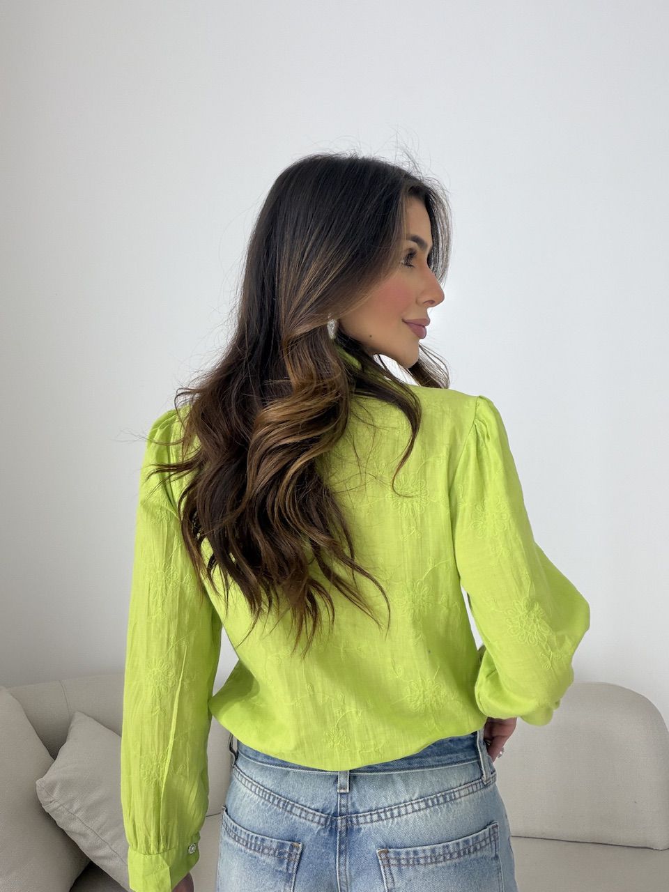 CAMISA GIANE BORDADA VERDE