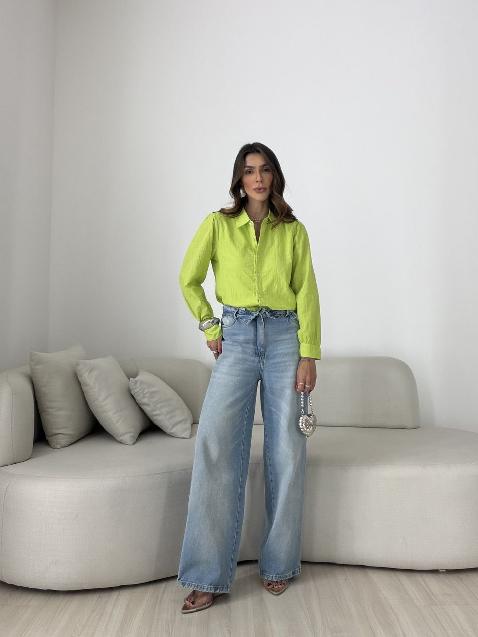 CAMISA GIANE BORDADA VERDE
