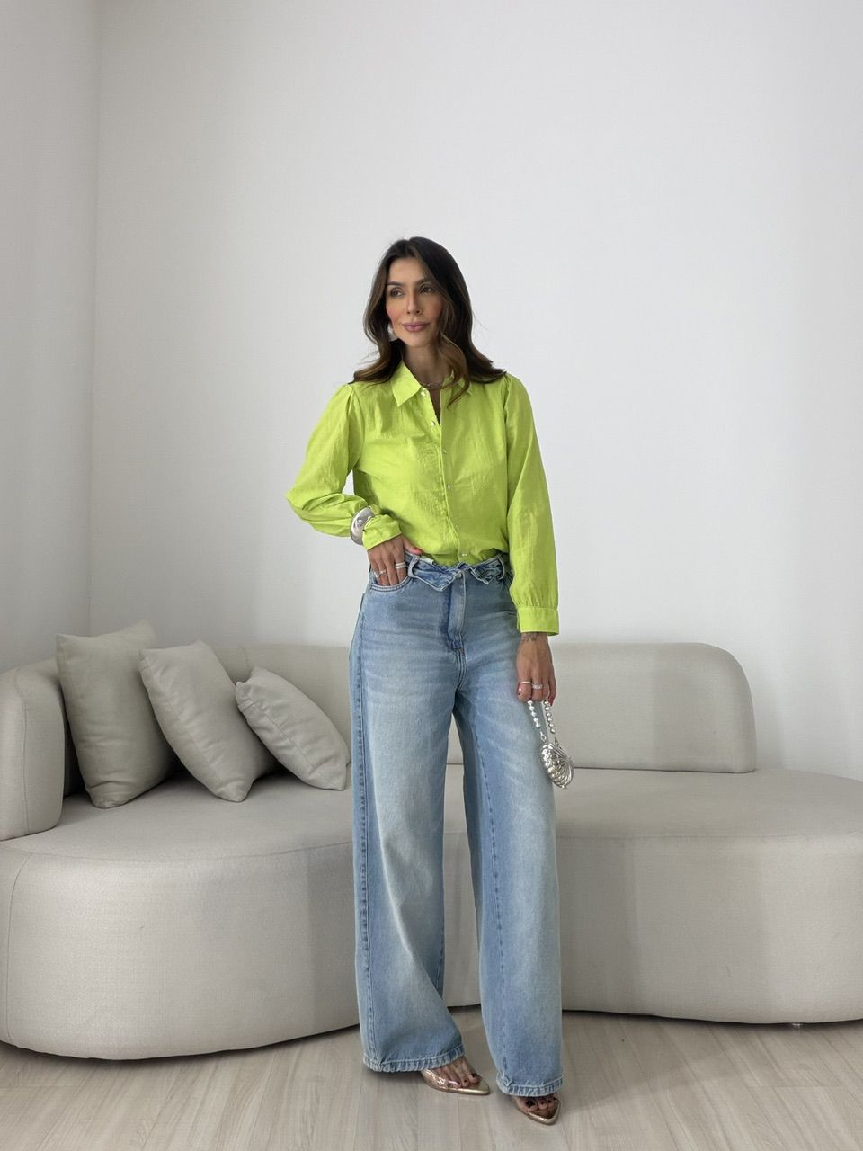 CAMISA GIANE BORDADA VERDE