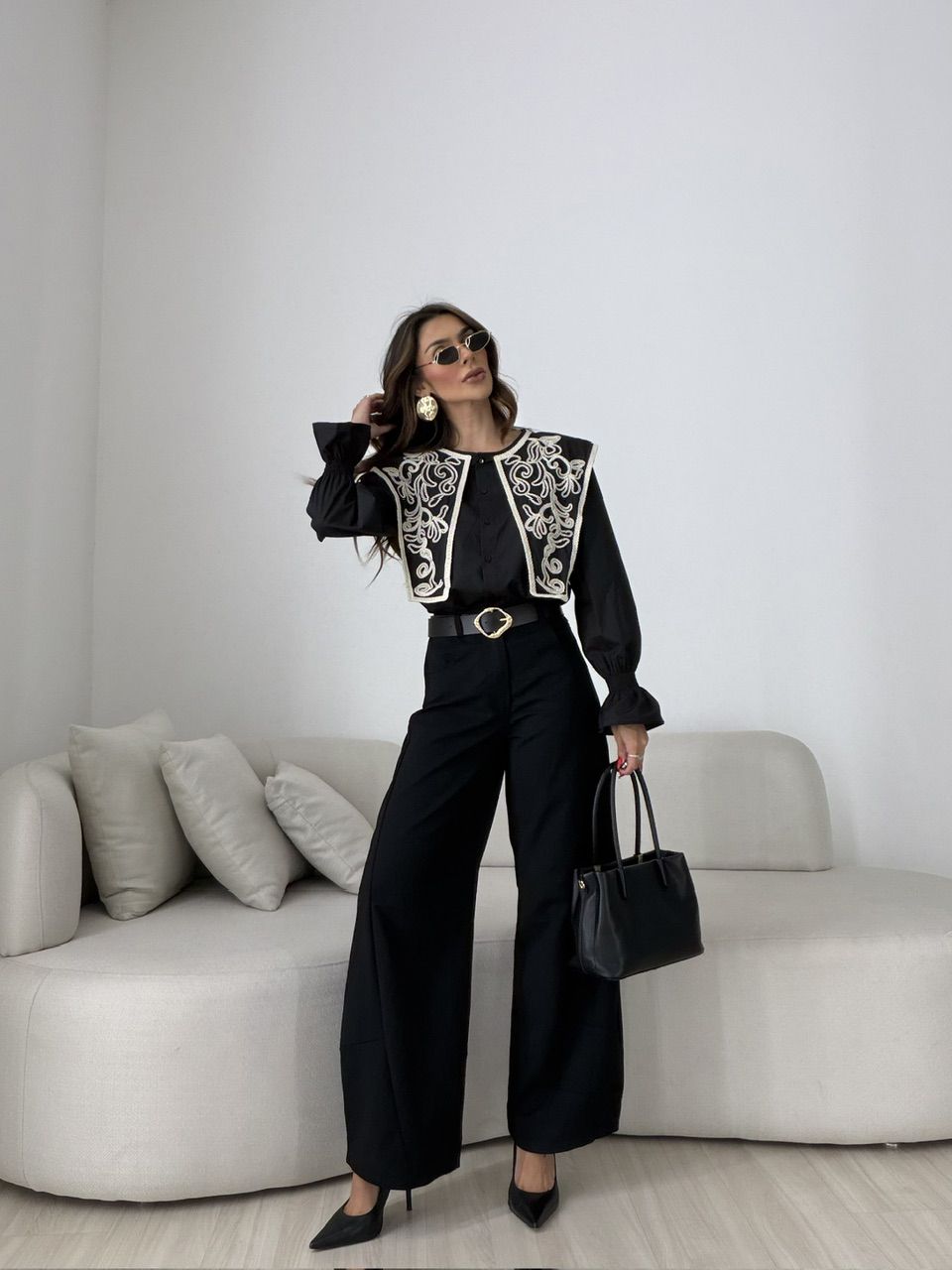 CAMISA MARTA BOHO PRETA