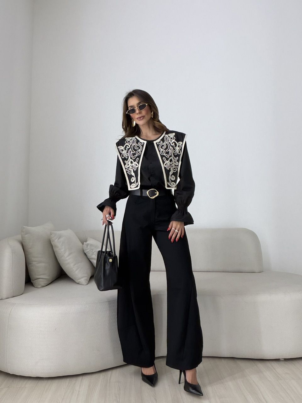 CAMISA MARTA BOHO PRETA