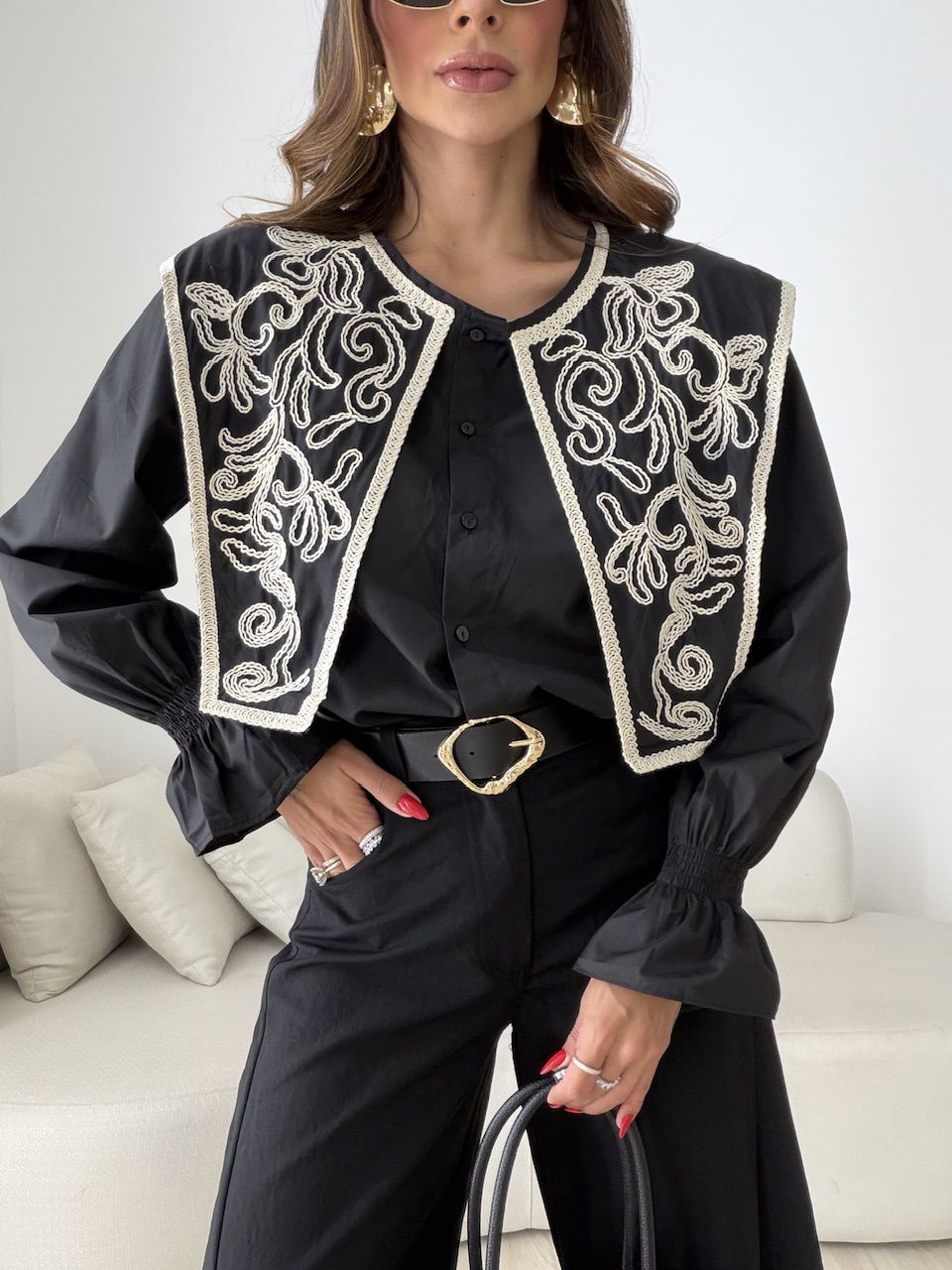 CAMISA MARTA BOHO PRETA