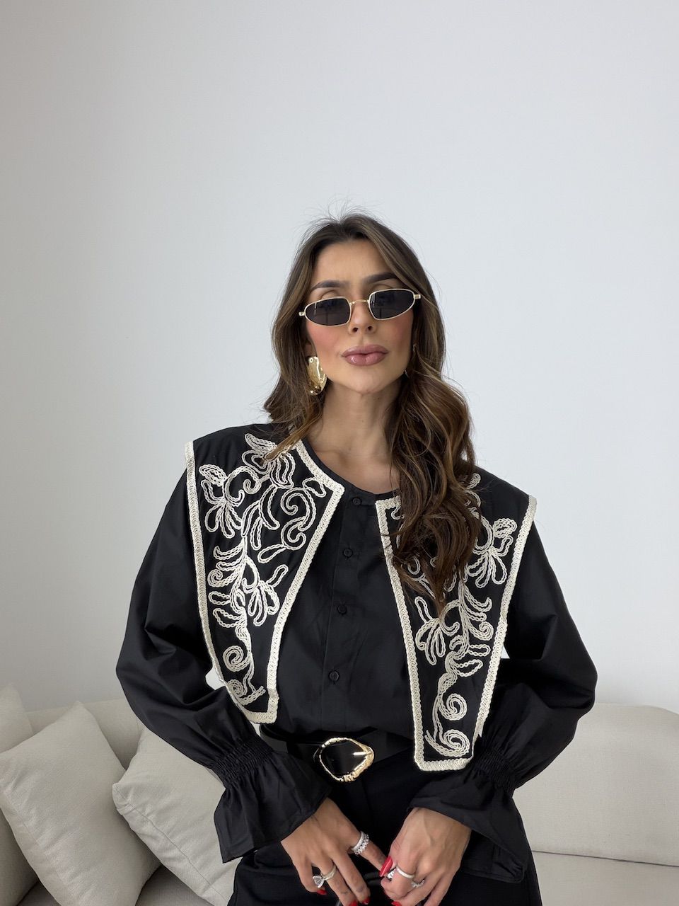 CAMISA MARTA BOHO PRETA