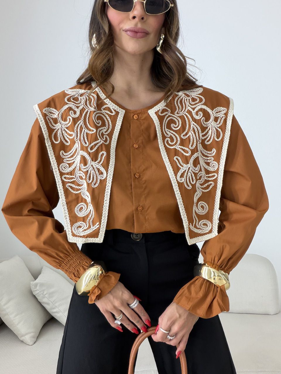 CAMISA MARTA BOHO TERRA COTA 