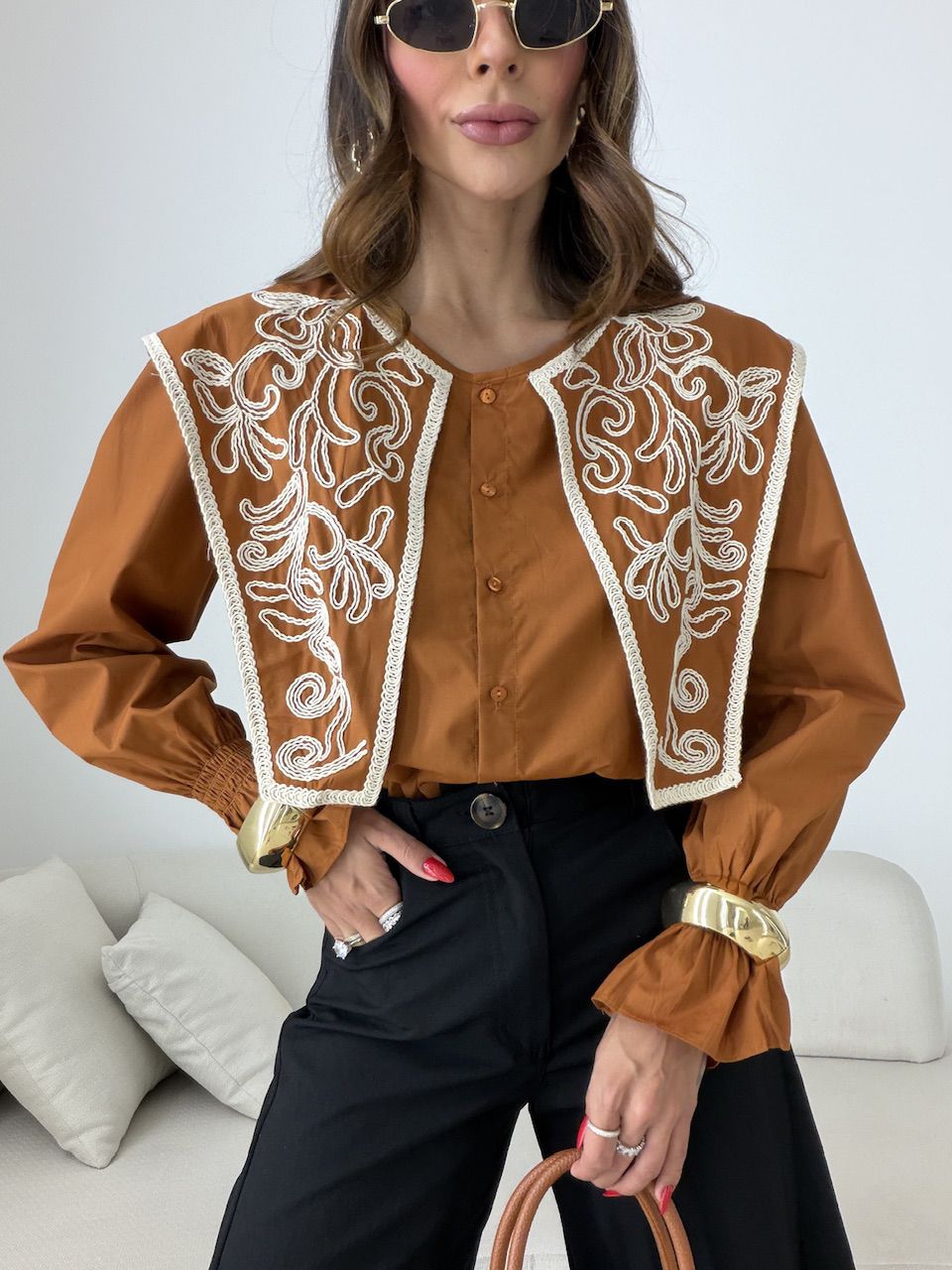 CAMISA MARTA BOHO TERRA COTA 