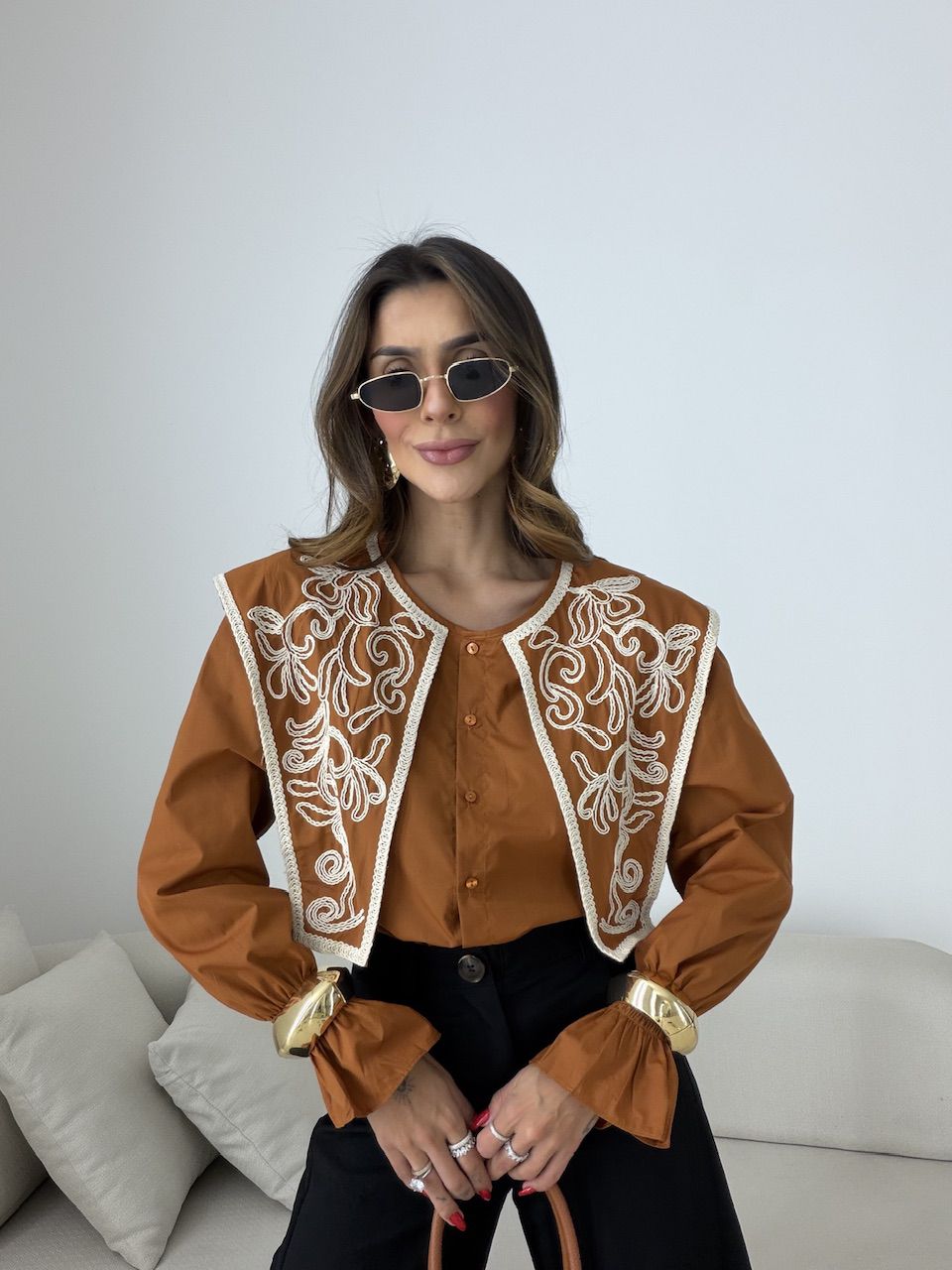 CAMISA MARTA BOHO TERRA COTA 