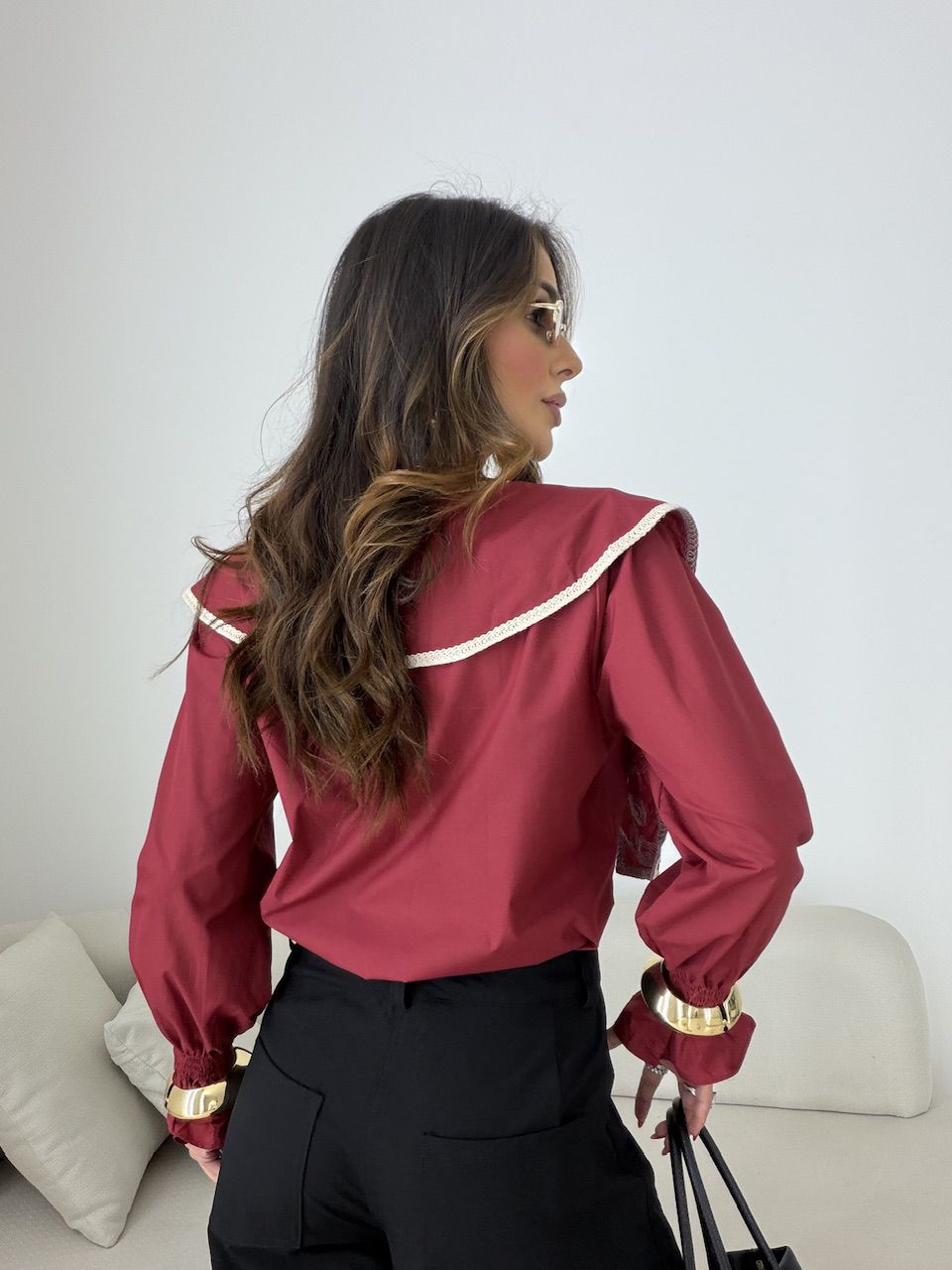 CAMISA MARTA BOHO VINHO