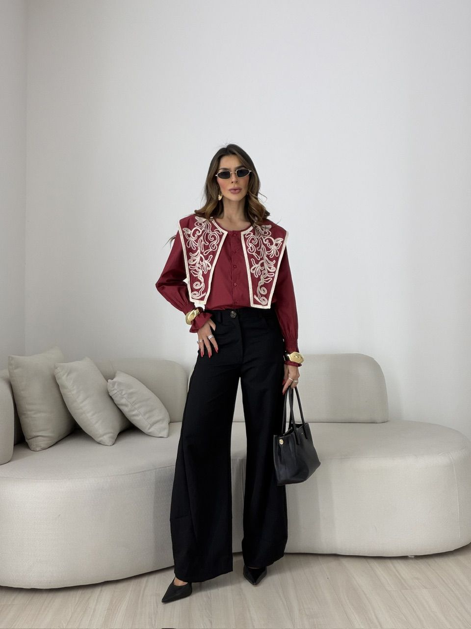 CAMISA MARTA BOHO VINHO