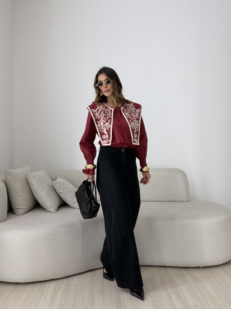 CAMISA MARTA BOHO VINHO