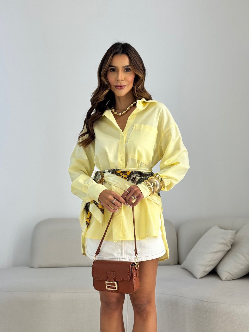 CAMISA LUA OVER YELLOW BUTTER