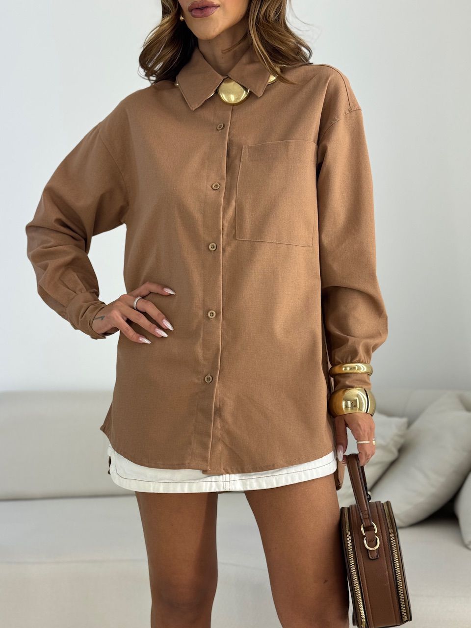 CAMISA LUA OVER MARROM