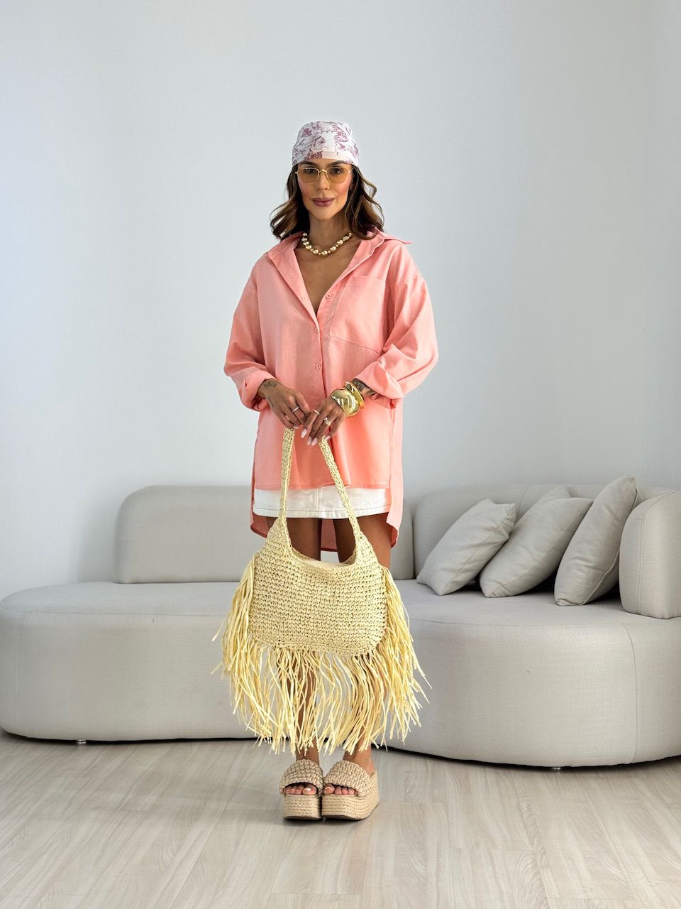 CAMISA LUA OVER ROSA