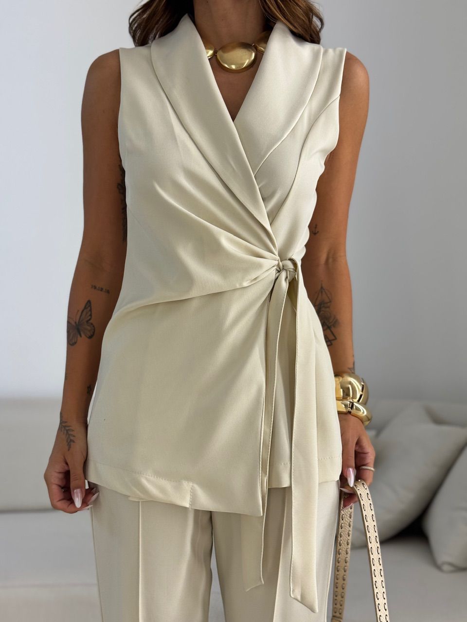 CONJUNTO MAVIE COLETE CALÇA AREIA