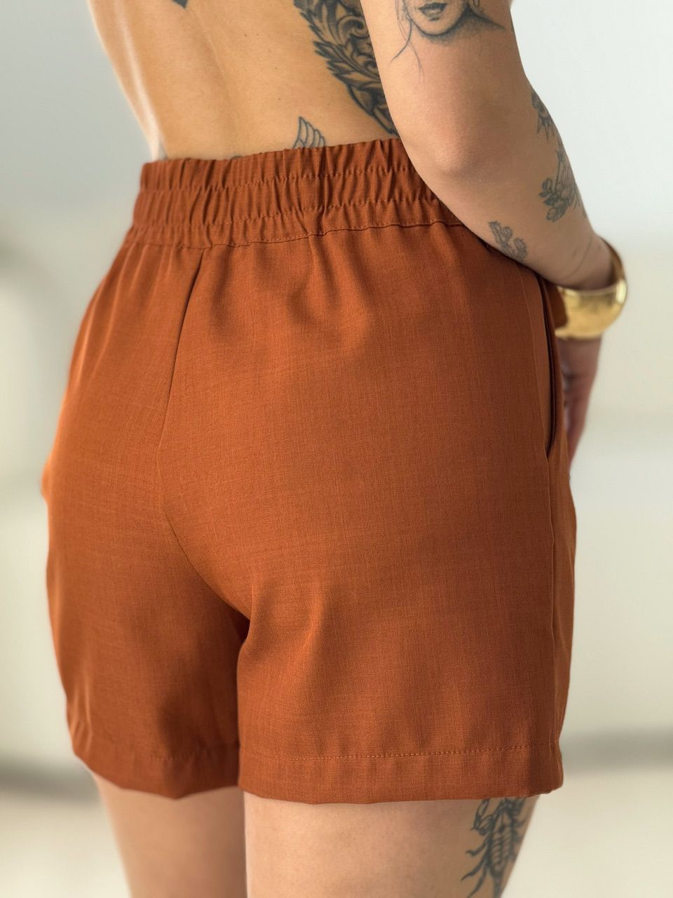 CONJUNTO POLIANA COLETE SHORT TERRA COTA 