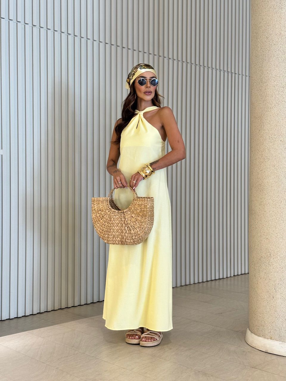 VESTIDO ELLIE LONGO AMARELO