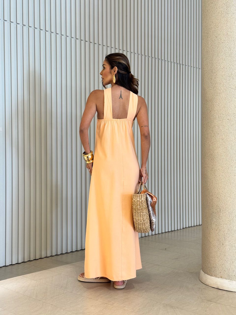 VESTIDO ELLIE LONGO LARANJA