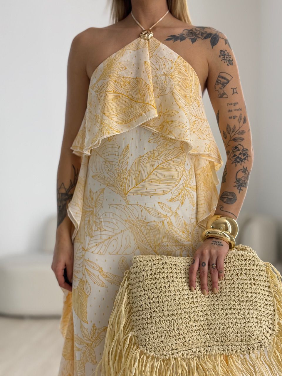 VESTIDO LUNA ESTAMPADO AMARELO