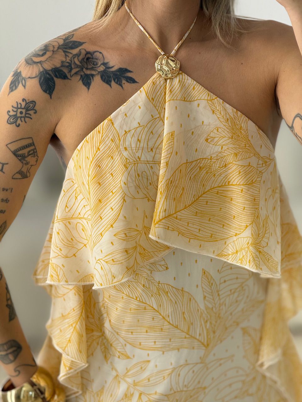 VESTIDO LUNA ESTAMPADO AMARELO