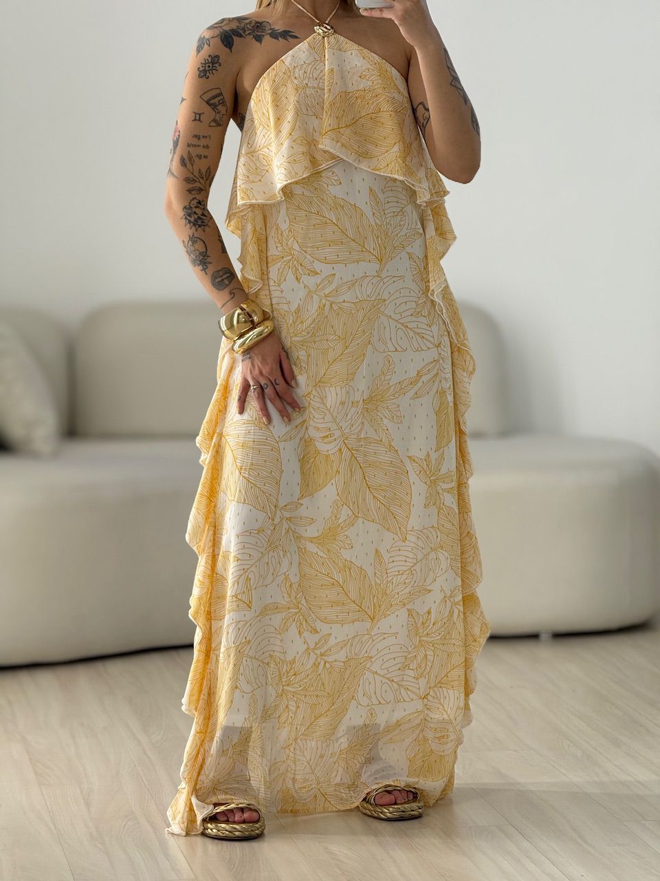 VESTIDO LUNA ESTAMPADO AMARELO