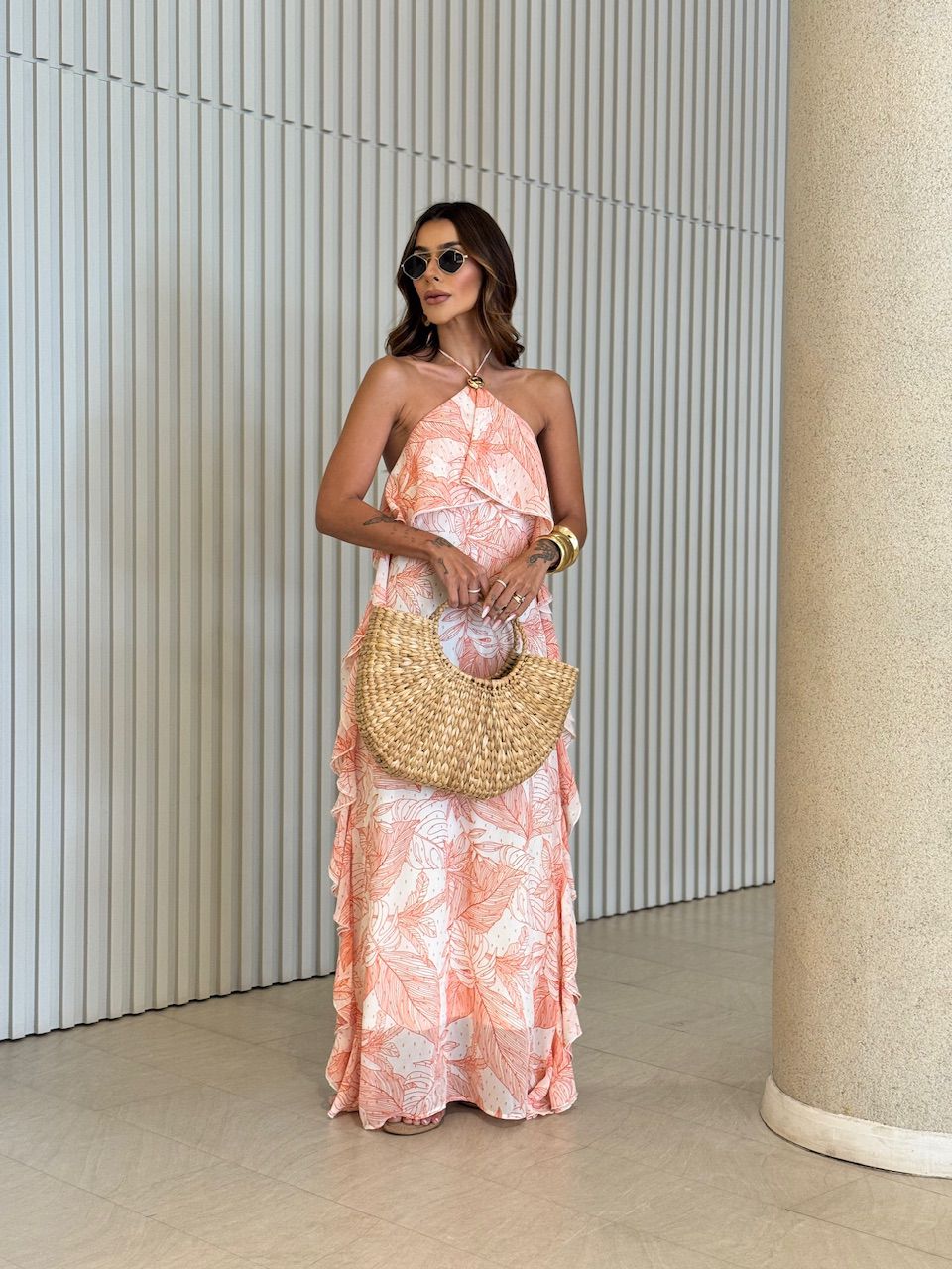 VESTIDO LUNA ESTAMPADO VERMELHO - 0069770006 - CAROLLA FERRARO