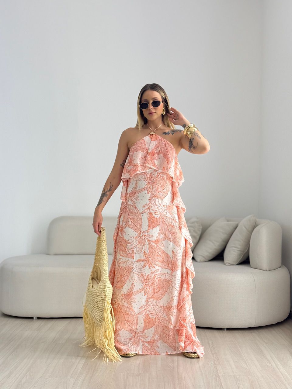 VESTIDO LUNA ESTAMPADO VERMELHO