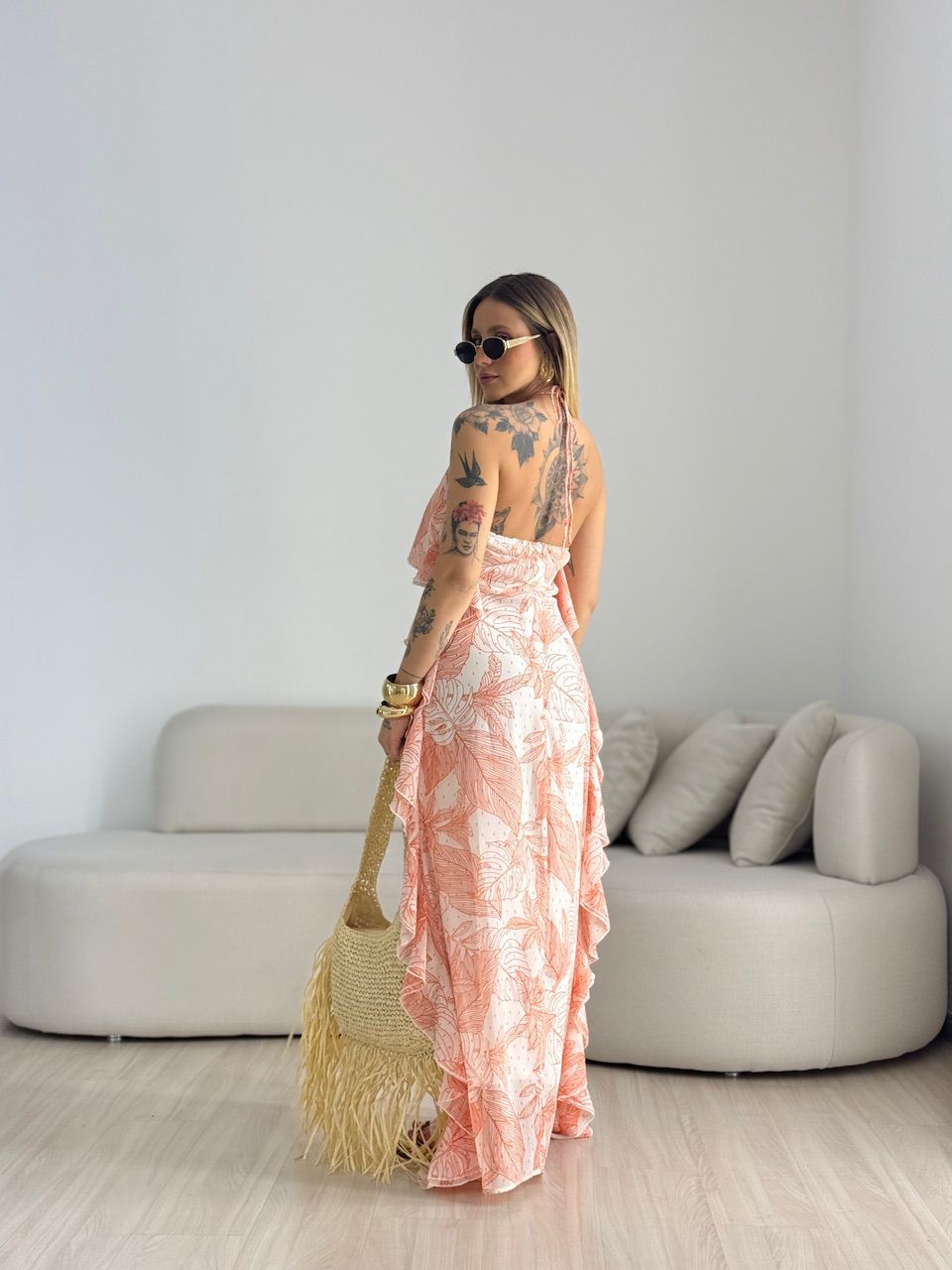 VESTIDO LUNA ESTAMPADO VERMELHO