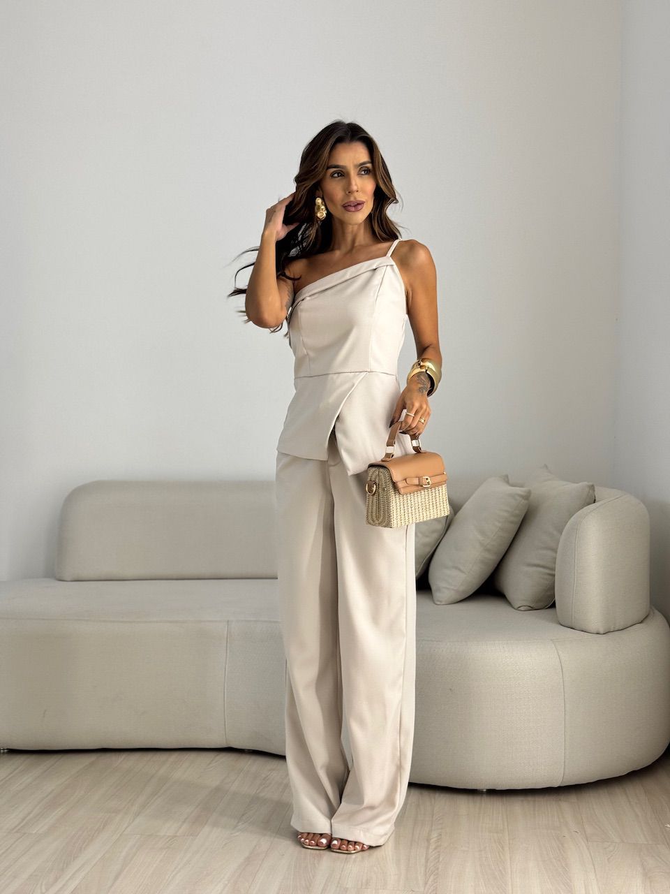 CONJUNTO ADÉLIA CALÇA Areia - 0071050110 - CAROLLA FERRARO