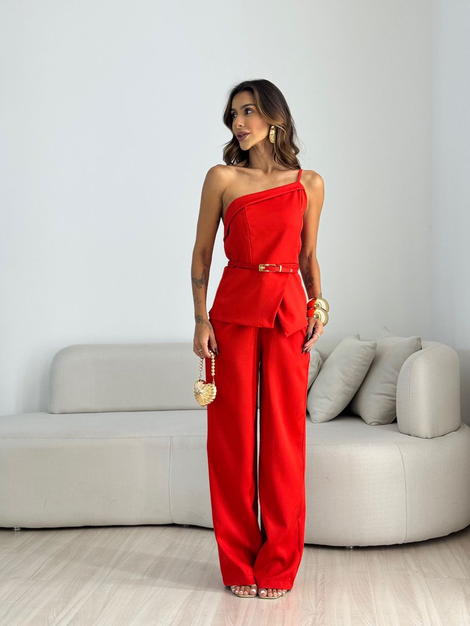 CONJUNTO ADÉLIA CALÇA vermelho