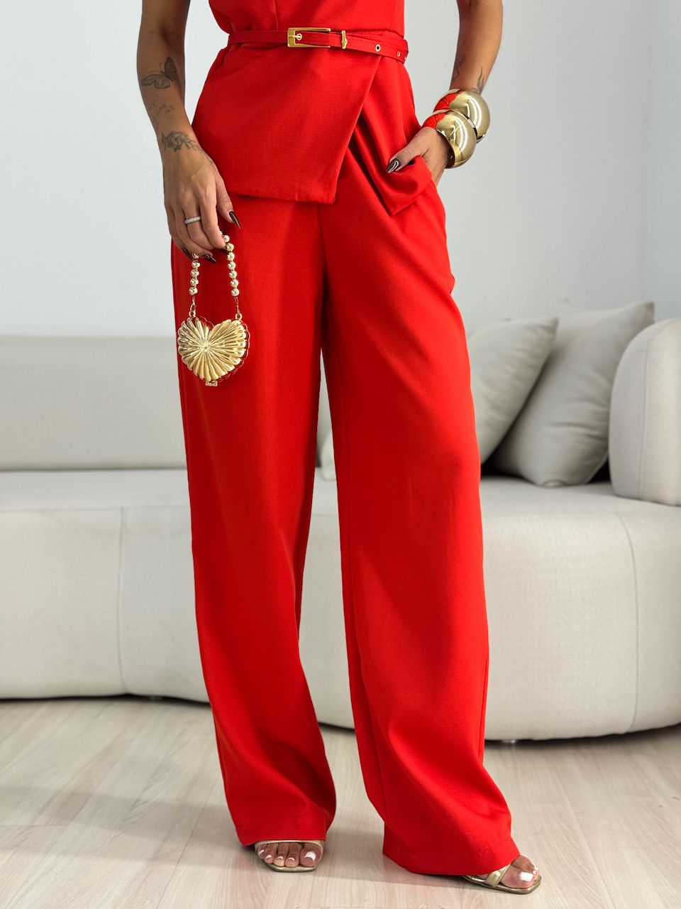 CONJUNTO ADÉLIA CALÇA vermelho