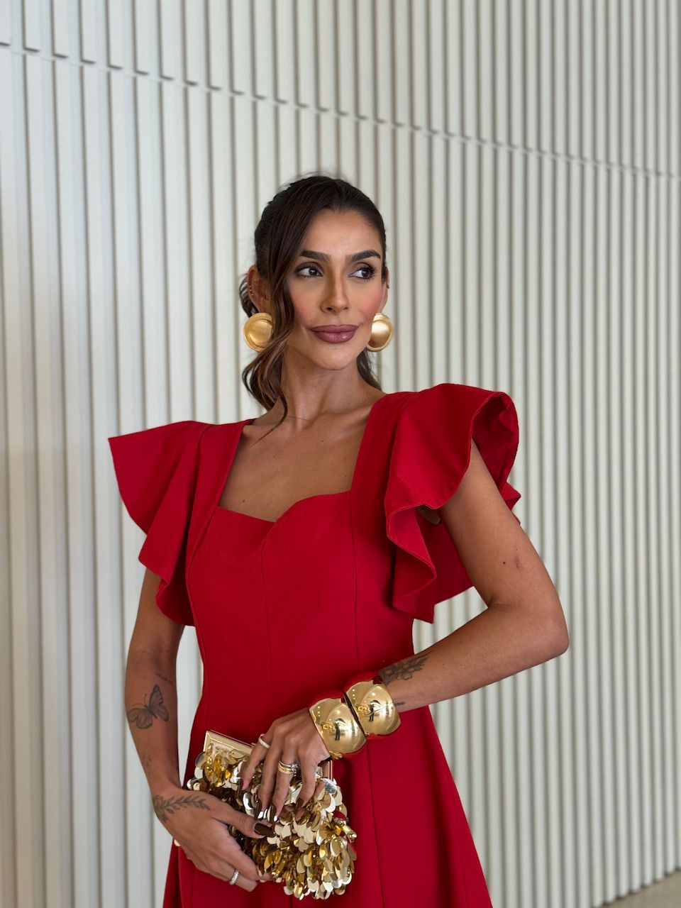 VESTIDO ANGELINA MIDI VERMELHO