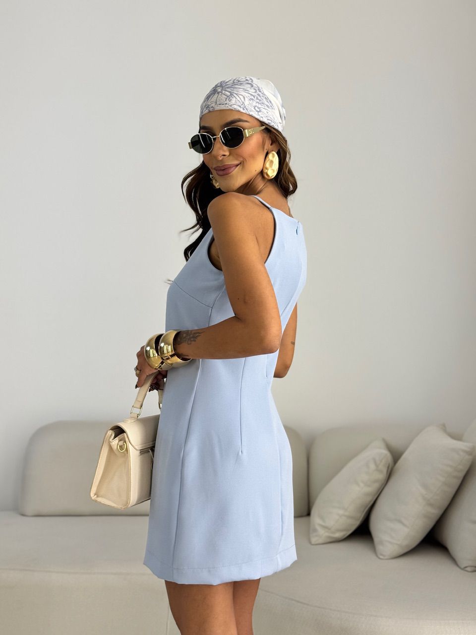 VESTIDO DONNA CURTO BABY BLUE