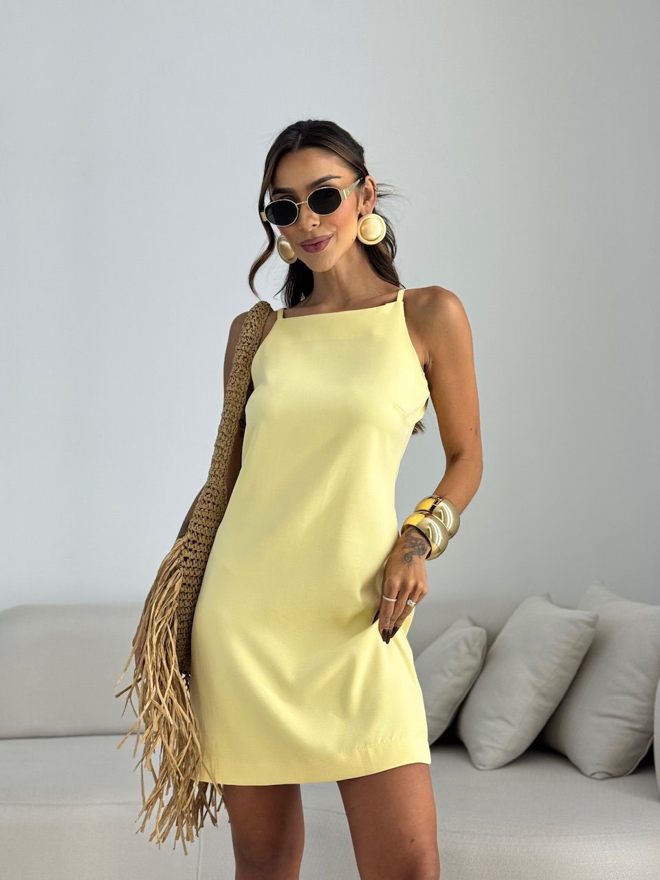 VESTIDO DONNA CURTO YELLOW BUTTER