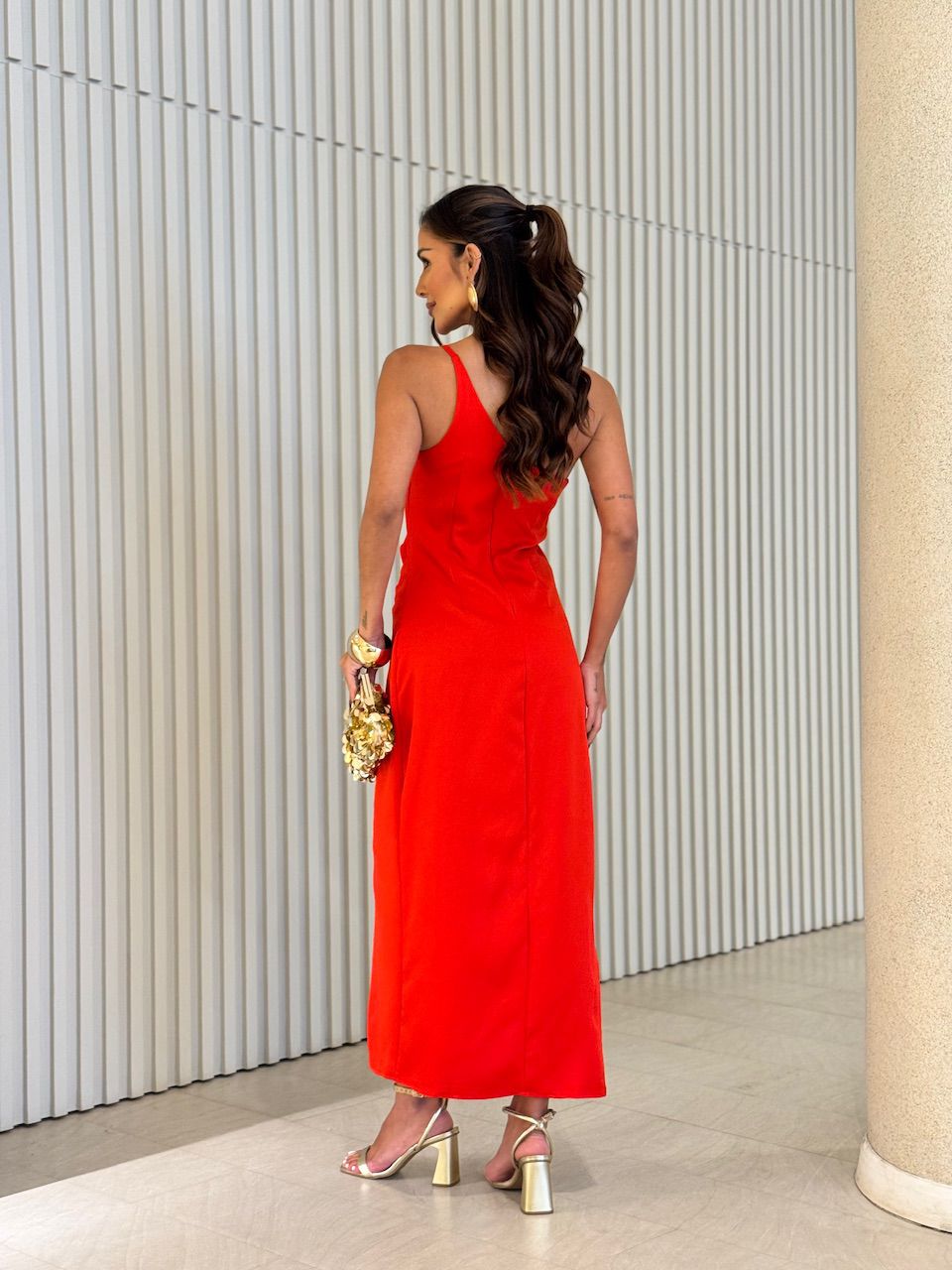 VESTIDO LUCY DRAPEADO VERMELHO