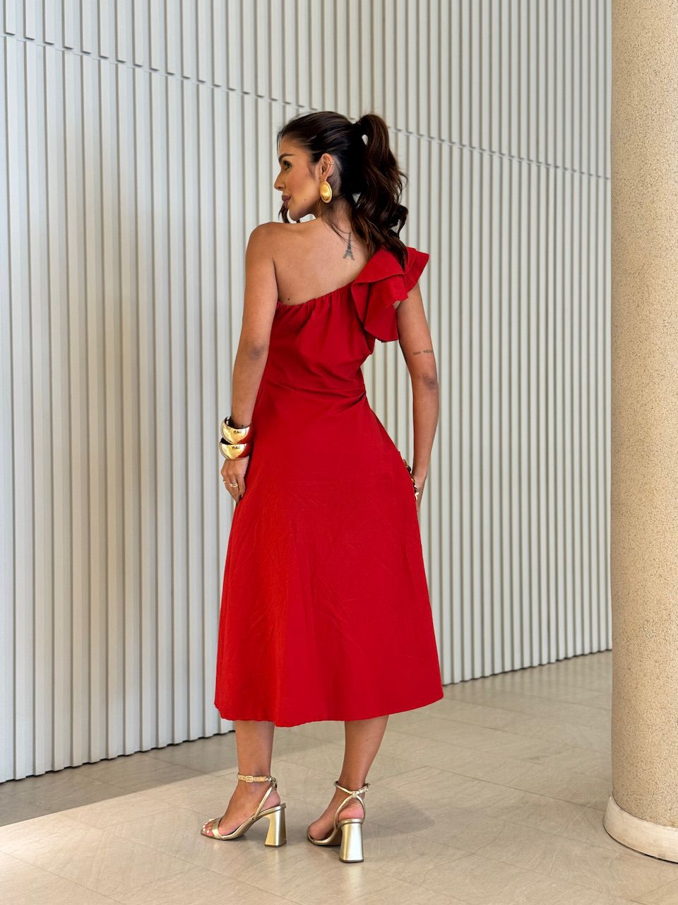 VESTIDO NOELLE NULA MANGA VERMELHO