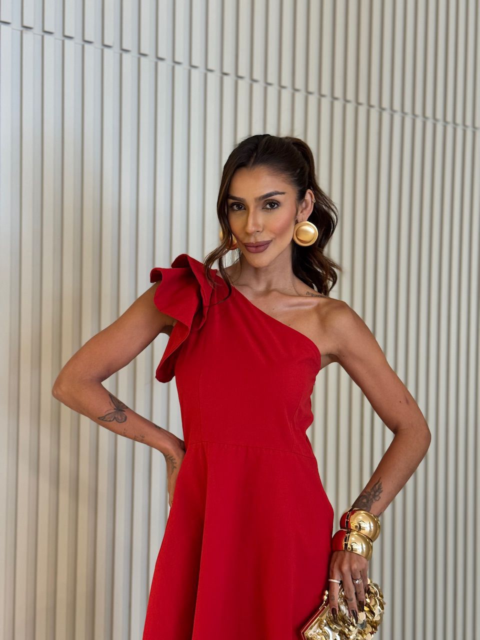 VESTIDO NOELLE NULA MANGA VERMELHO