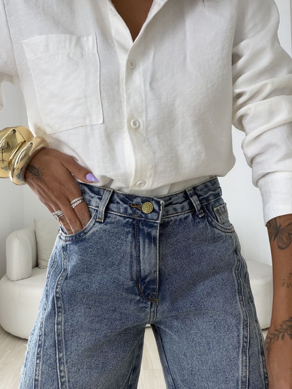 BERMUDA ISABELA JORTS JEANS MÉDIO