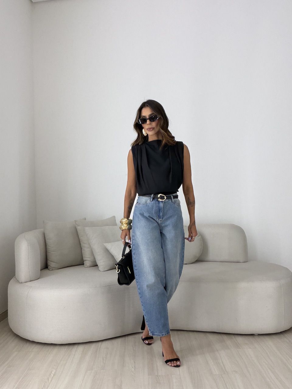 BLUSA NAYARA ACETINADA PRETO