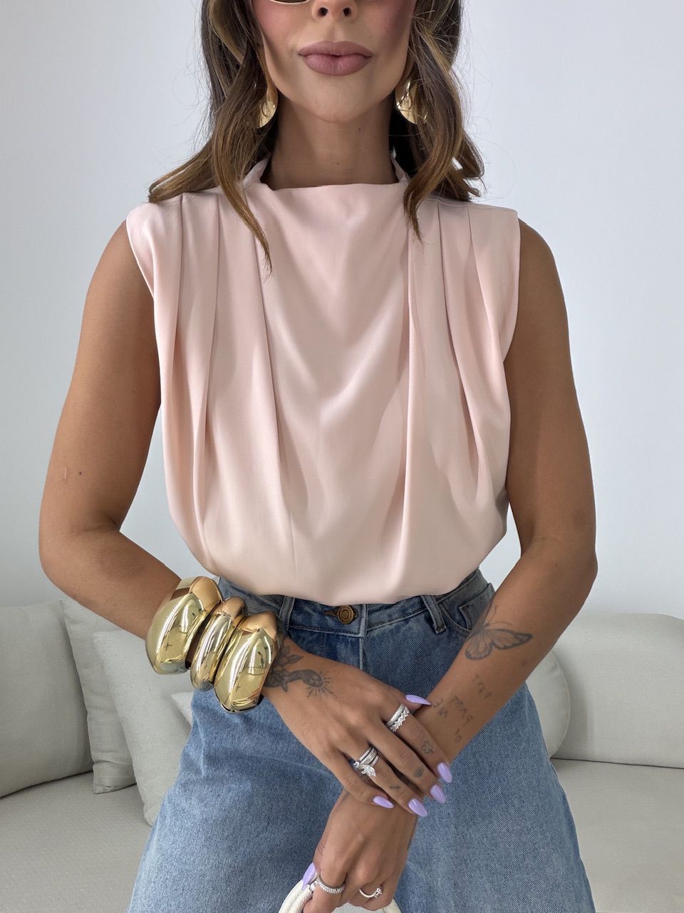 BLUSA NAYARA ACETINADA ROSA